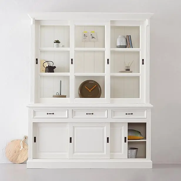 Knallerangebot Vitrinen Schrank Vincenza 180 cm mit Schiebetüren - verschiedene Farben