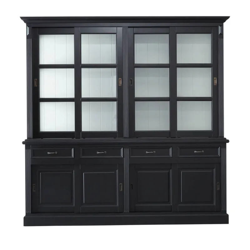 Vitrinen Schrank Vincenza 220 cm Landhaus Vitrine - verschiedene Farben Saisonangebot