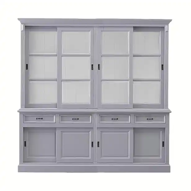 Top-Preis Vitrinen Schrank Vincenza 220 cm Landhaus Vitrine - verschiedene Farben