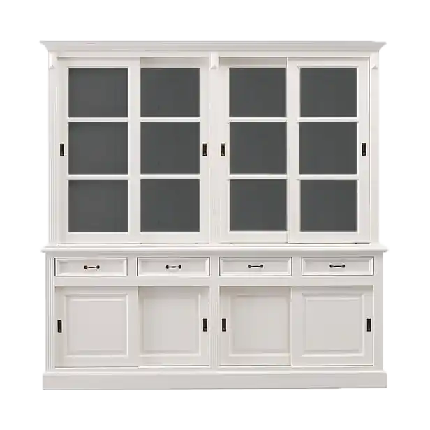 Wochenendangebot Vitrinen Schrank Vincenza 220 cm Landhaus Vitrine - verschiedene Farben