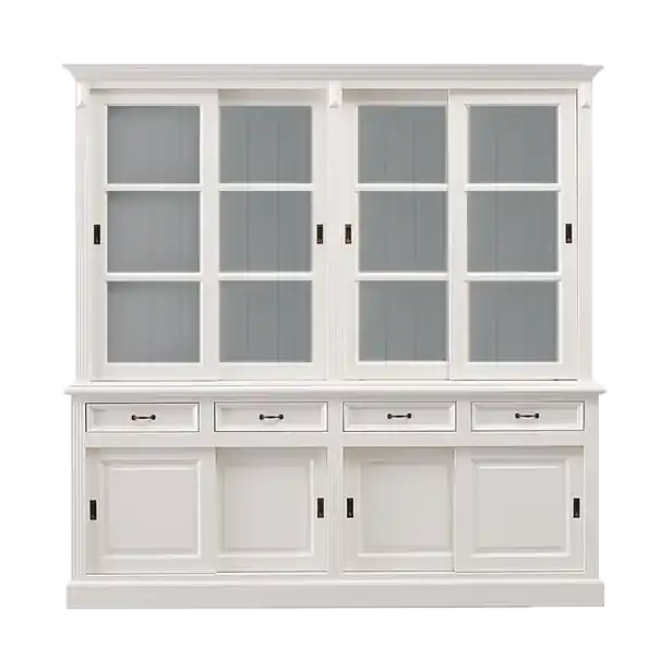 Vitrinen Schrank Vincenza 220 cm Landhaus Vitrine - verschiedene Farben Rabatt