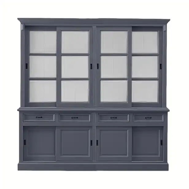 Vitrinen Schrank Vincenza 220 cm Landhaus Vitrine - verschiedene Farben Angebot