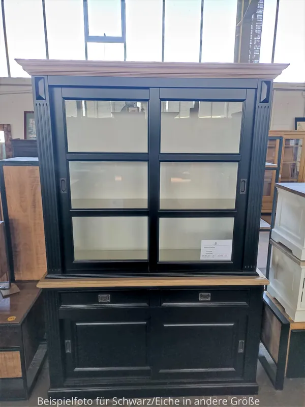 Vitrinen Schrank Vincenza 220 cm Landhaus Vitrine - verschiedene Farben Zertifiziert