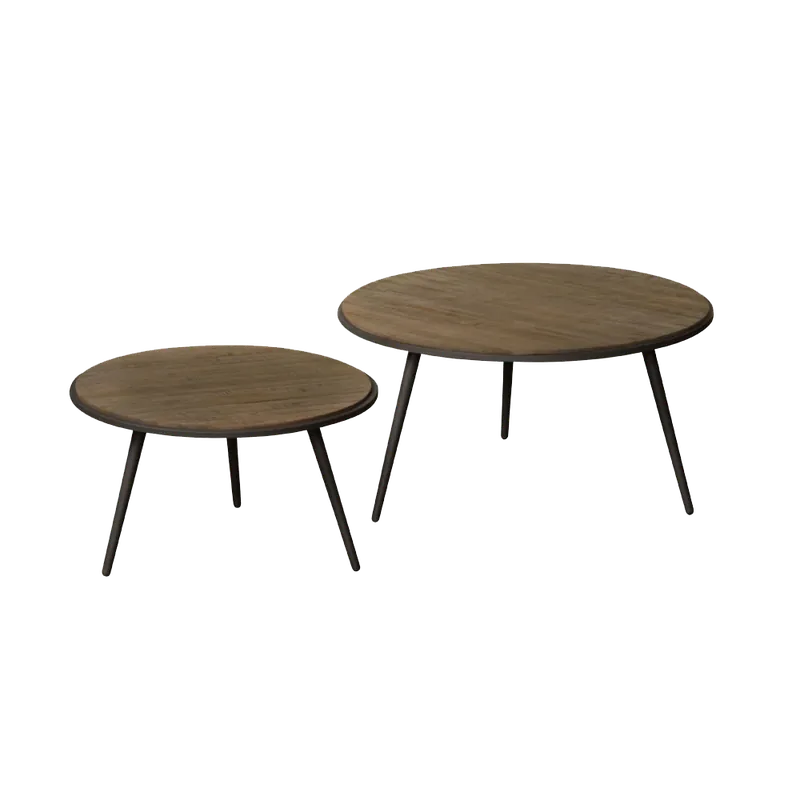 Top-Preis Rolo Couchtisch 2er Set 74cm Teak Holz