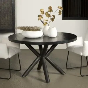 Top-Seller Esstisch Selva in runder Form - Mangoholz mit Metallgestell