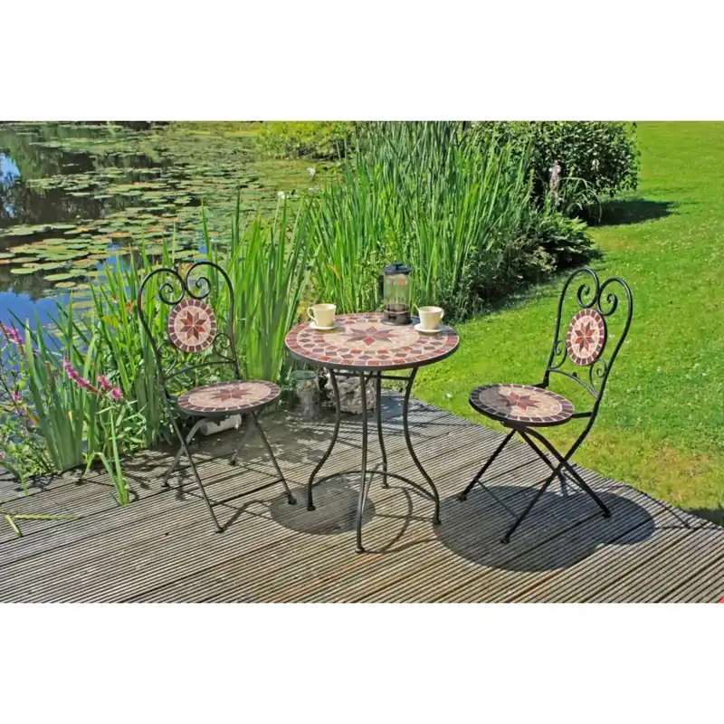 Bestseller Bistro Set Amarillo Mosaik 3-teilig, Garten, Terrasse, Balkon