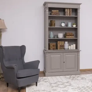2-türiges Bücherregal mit Leiter 120 cm Bücherwand Begrenztes Angebot