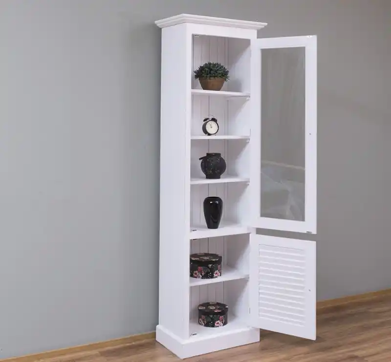 schmale Glasvitrine mit 2 Türen - Landhausstil Vitrine Solange Der Vorrat Reicht