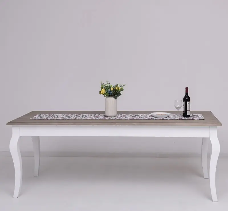 Beliebt Massivholz Esstisch mit gebogenen Beinen 160 - 210 cm - Landhaus Tisch