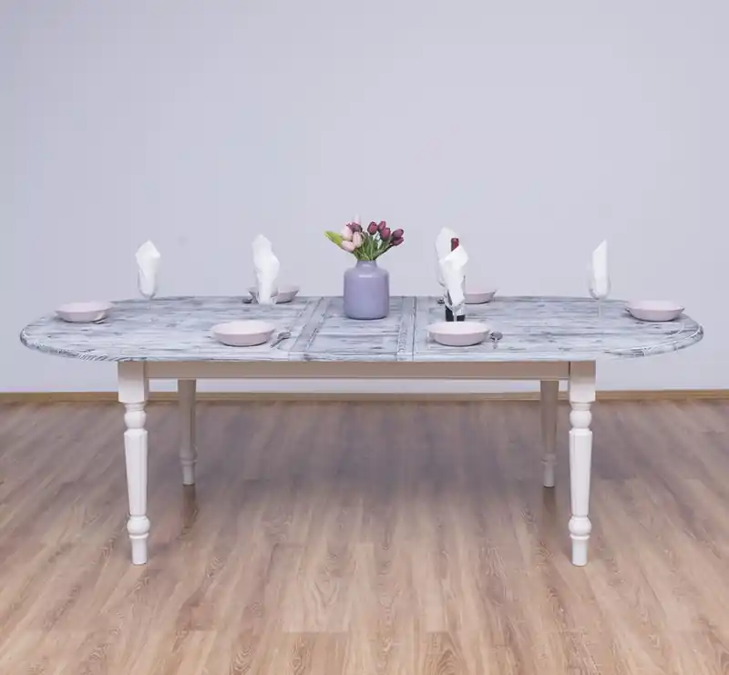 Esstisch ausziehbar 160/200, 180/220, 210/250 cm mit gedrechselten Beinen - Landhaus Tisch Top-Preis