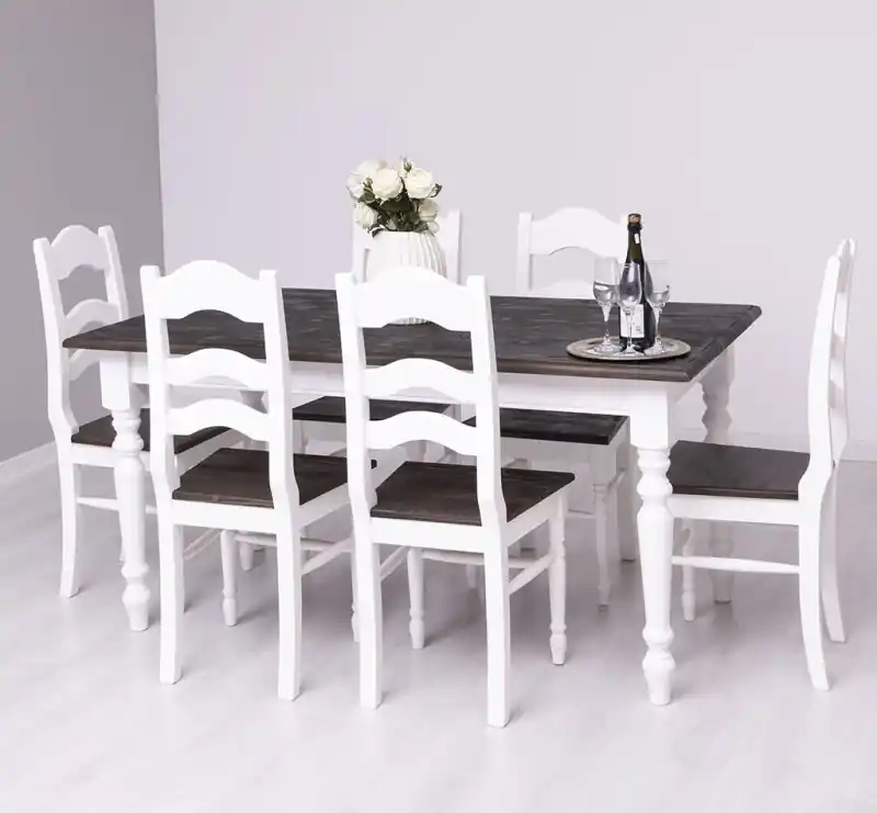 Massiver Esstisch 160 - 210 cm mit gedrechselten Beinen - Landhaus Tisch Schneller Versand