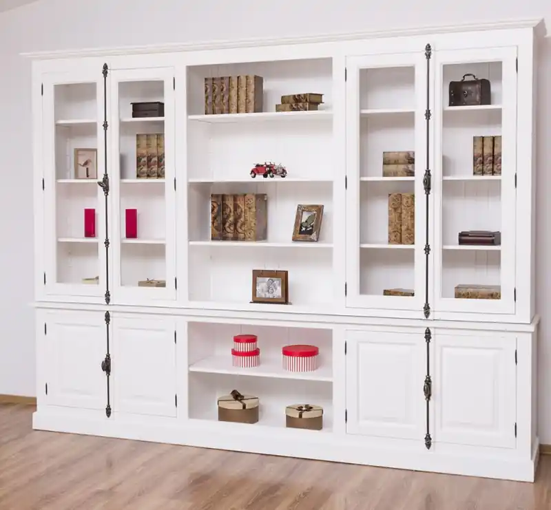 Landhaus Glasvitrine 300 cm Vitrinen Schrank Massivholz Neuheit