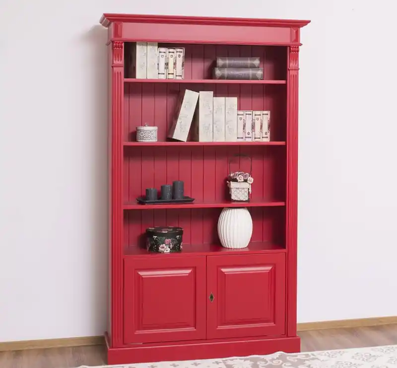 Top-Preis Massives Bücherregal mit 2 Türen und Regalfläche - Landhaus Regal verschiedene Farben