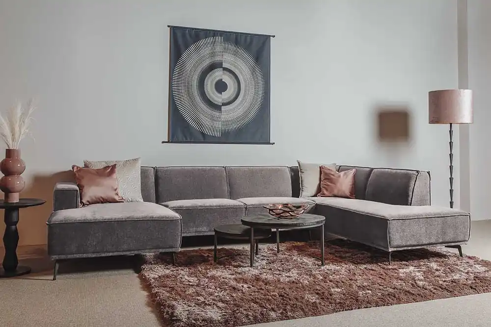 Abverkauf Leeds Loungesofa 350cm Ottomane R - Ecksofa - Sofa - sofort lieferbar