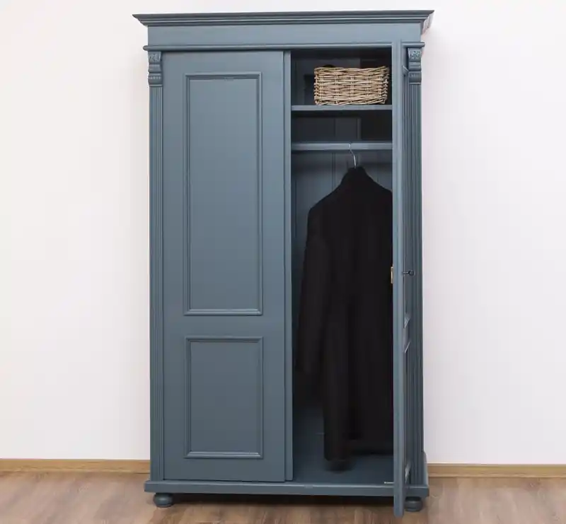 Begrenztes Angebot Kleiderschrank Massivholz Kiefer – 110x180x58 cm, mit Kleiderstange & Einlegeboden