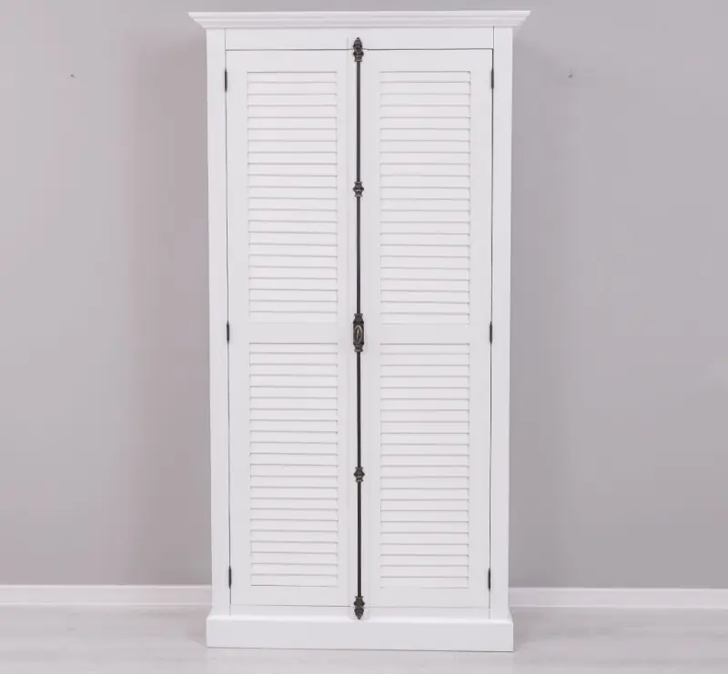Shutter Kleiderschrank Massivholz Kiefer – 2 Lamellentüren, 109x210x40 cm Neue Kollektion