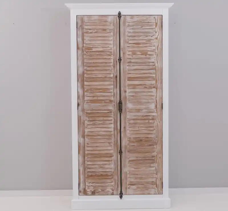 Shutter Kleiderschrank Massivholz Kiefer – 2 Lamellentüren, 109x210x40 cm Solange Der Vorrat Reicht