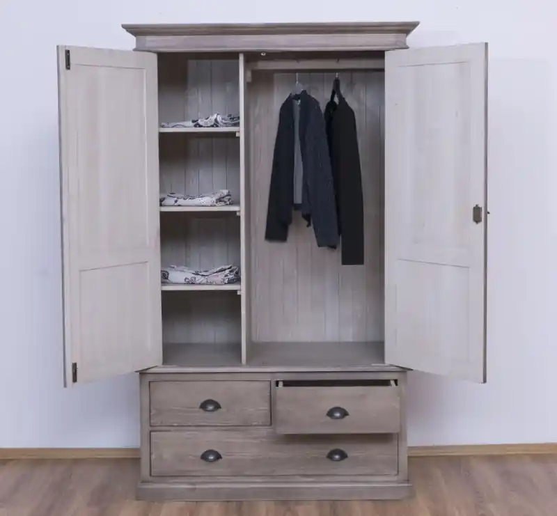 Garantierte Lieferung Landhaus Kleiderschrank - verschiedene Varianten wählbar - Massivholz Schrank