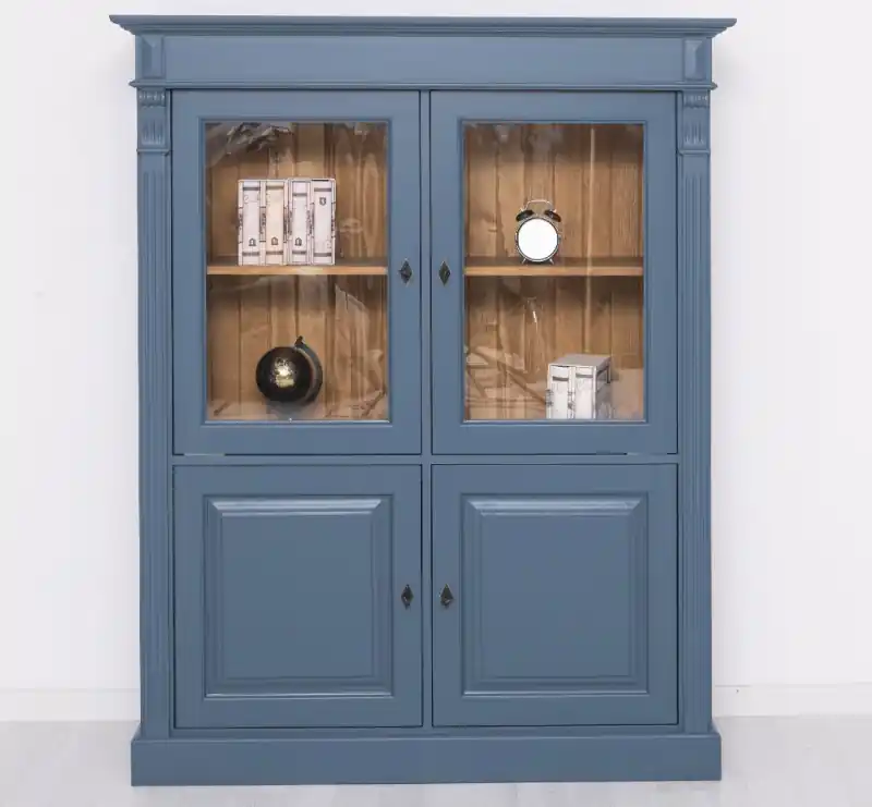Glasvitrine 130 cm breit mit 4 Türen - Landhaus Vitrine Nur Für Kurze Zeit