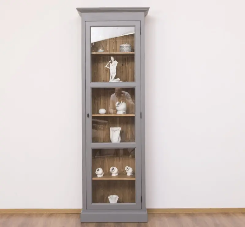 Vielseitige Vitrine 75 cm breit mit einer großen Glastüren - Landhaus Vitrine Mega-Angebot