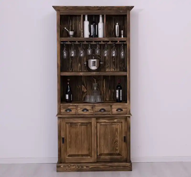 Barschrank aus massiven Kiefernholz - 103 cm Breit - Landhaus Schrank Schnäppchen