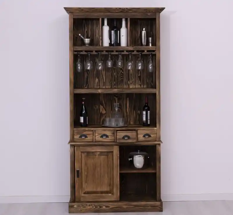 Barschrank aus massiven Kiefernholz - 103 cm Breit - Landhaus Schrank Neu Im Sortiment