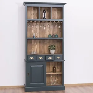 Zertifiziert Barschrank aus massiven Kiefernholz - 103 cm Breit - Landhaus Schrank