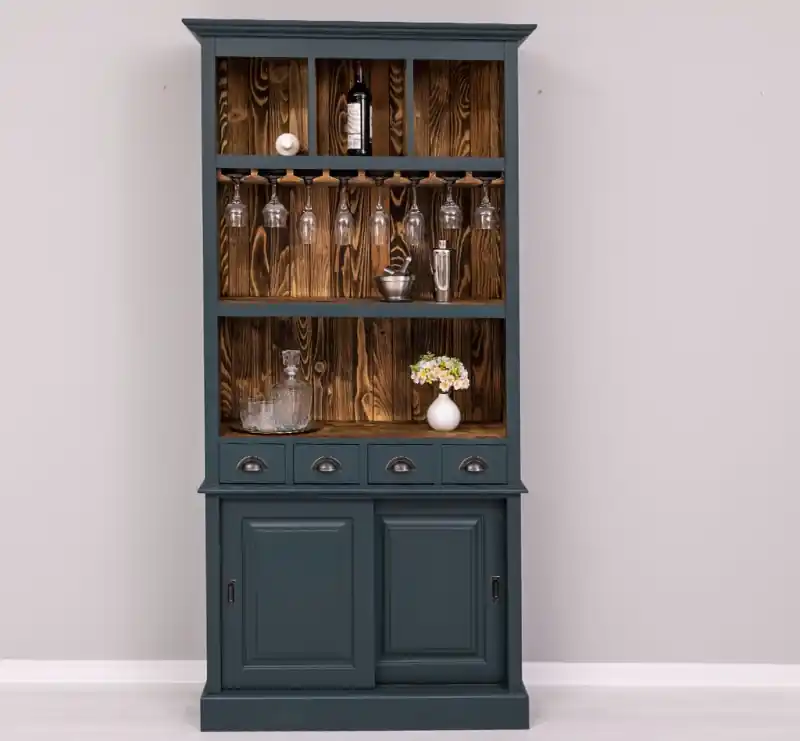 Barschrank aus massiven Kiefernholz - 103 cm Breit - Landhaus Schrank Geprüft