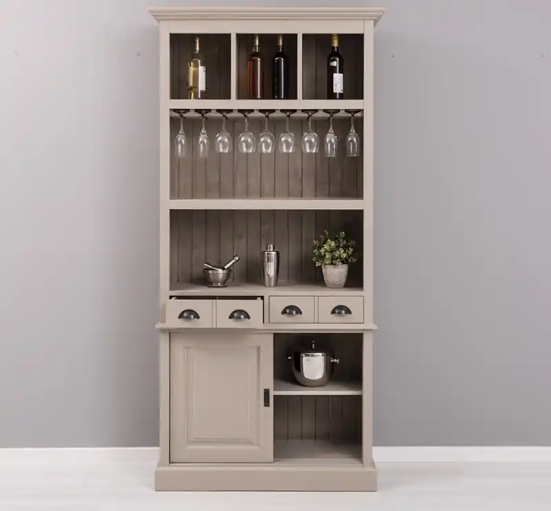 Barschrank aus massiven Kiefernholz - 103 cm Breit - Landhaus Schrank Expressversand
