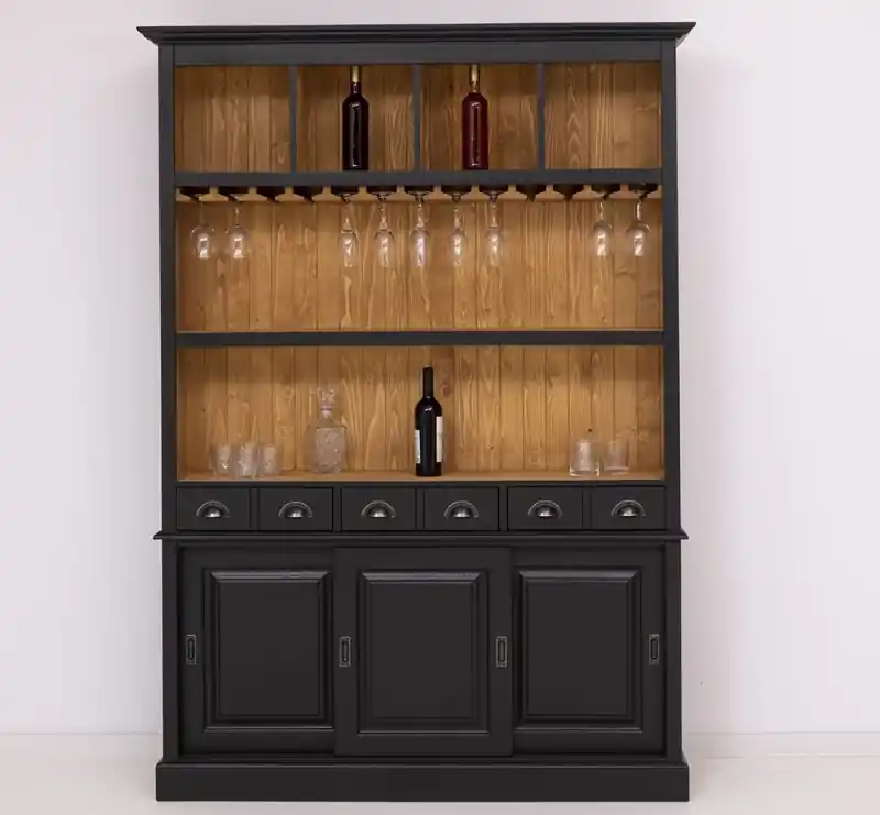 Aktuell Barschrank Massivholz - 151 cm Breit - Landhaus Schrank