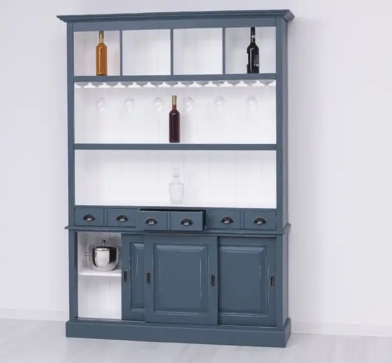 Highlight Barschrank Massivholz - 151 cm Breit - Landhaus Schrank