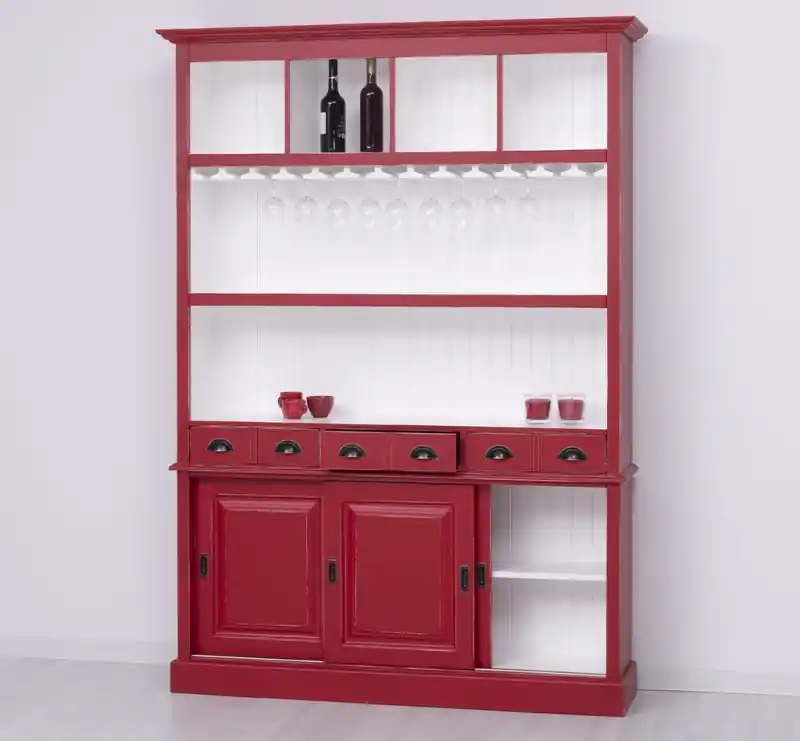 Sale Barschrank Massivholz - 151 cm Breit - Landhaus Schrank