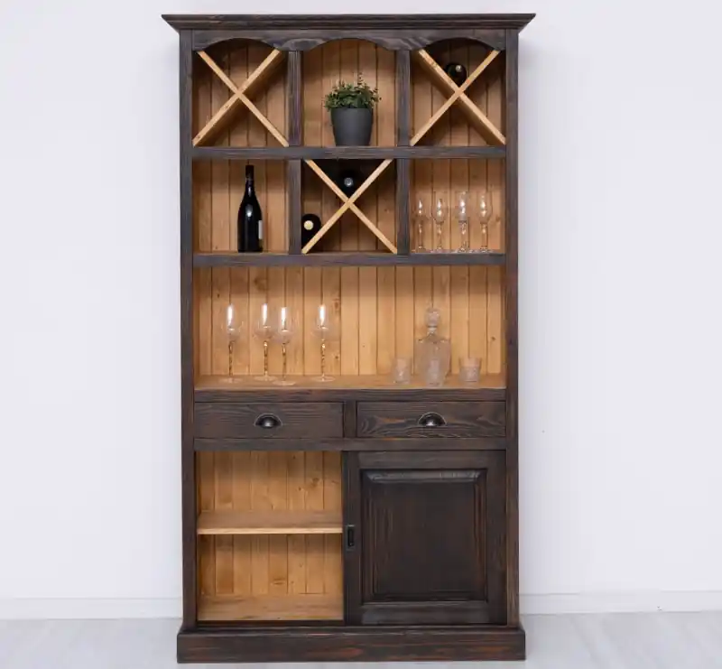 Top-Angebot Barschrank Massivholz - 120 cm Breit - Landhaus Schrank