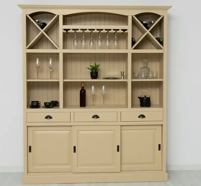 Barschrank aus massiven Kiefernholz - 180 cm Breit - Landhaus Schrank Finale Aktion