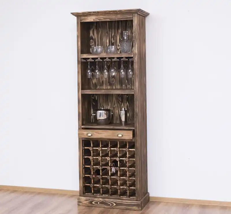 Angebot Barschrank aus massiven Kiefernholz - 78 cm Breit - Landhaus Schrank