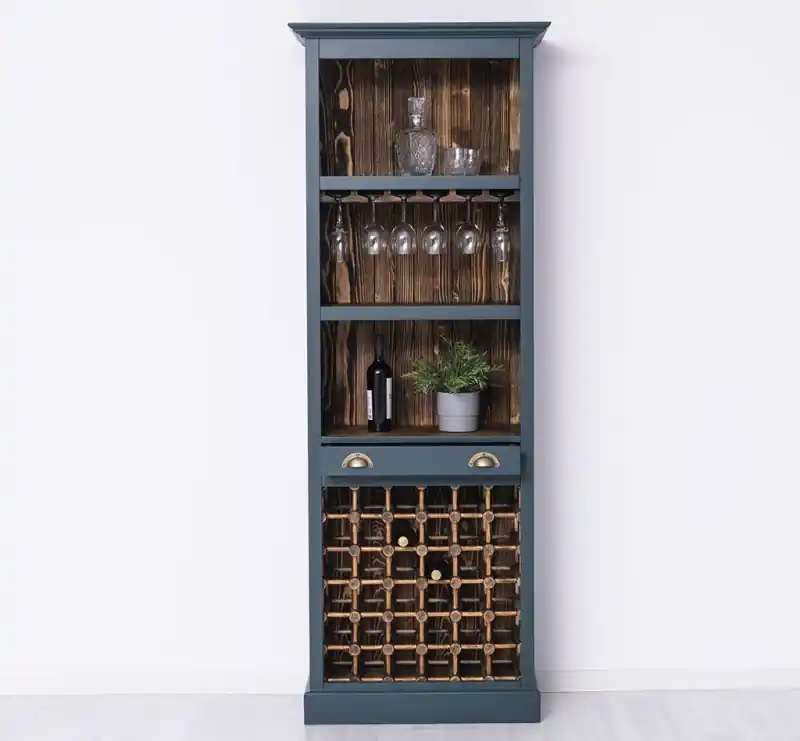 Neu Barschrank aus massiven Kiefernholz - 78 cm Breit - Landhaus Schrank