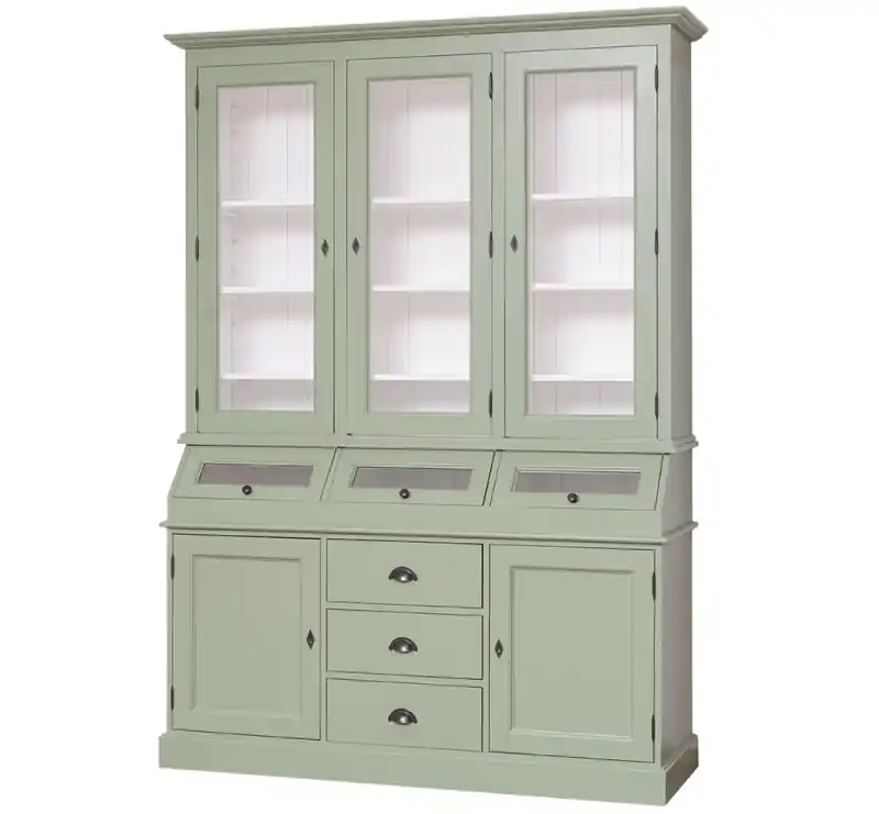 Landhaus Vitrinen Schrank 164 cm Garantierte Lieferung