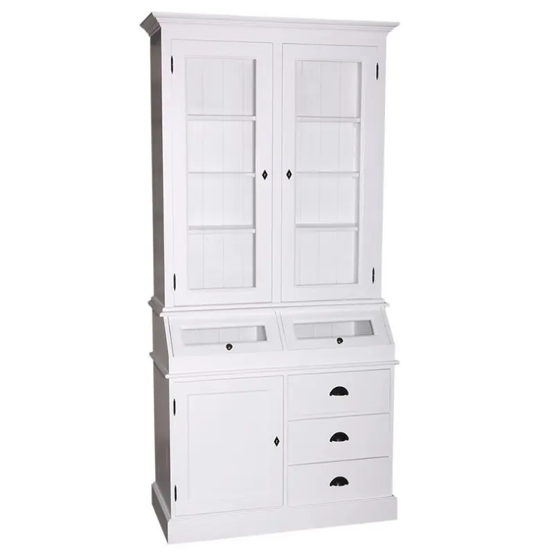 Landhaus Vitrinen - Schrank 113 cm breit weiss Nur Heute