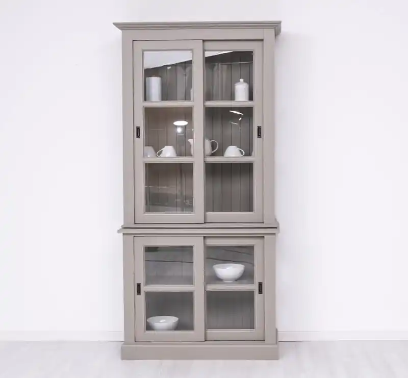 Küchenschrank mit Glasschiebetüren Massivholz Vitrine Landhaus Top-Seller