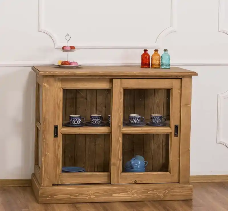Online Kaufen Küchen Kommode mit Glasschiebetüren
