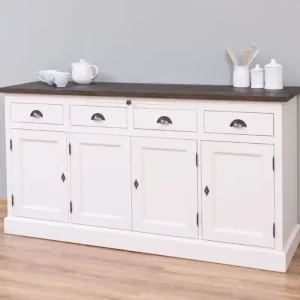 Wochenendangebot Landhaus Sideboard mit ausziehbaren Ablageflächen - Massive Kommode