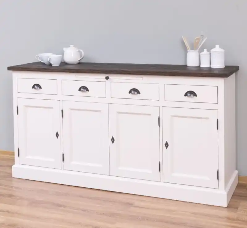 Wochenendangebot Landhaus Sideboard mit ausziehbaren Ablageflächen - Massive Kommode