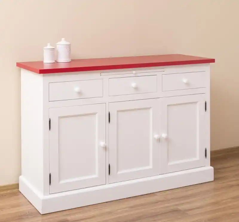 Landhaus Sideboard mit ausziehbaren Ablageflächen - Massive Kommode Schneller Versand