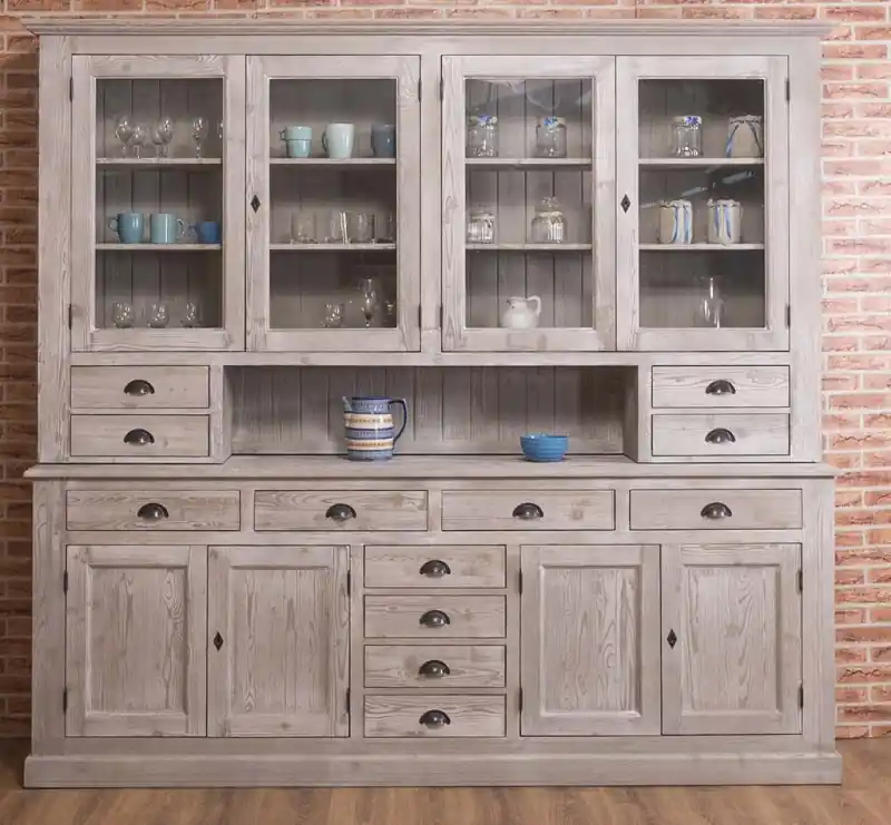 Landhaus Küchenschrank im alten Landhausstil aus Massivholz Küchen Schrank 245 cm Preis Gesenkt