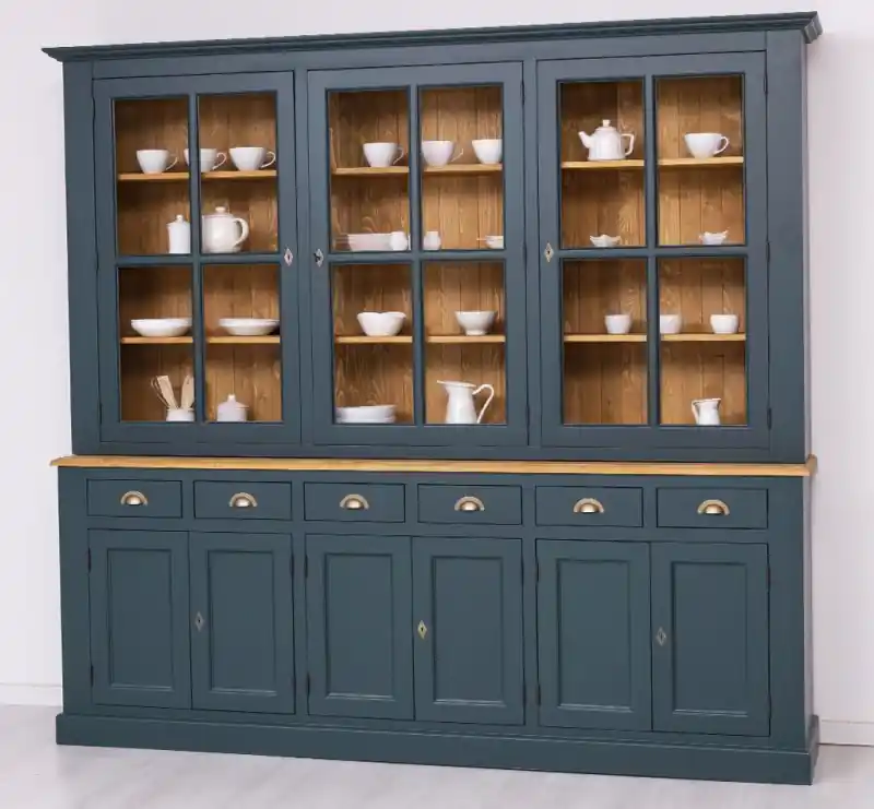 Vitrinen Schrank aus Massivholz Küchenschrank 245 cm Sale