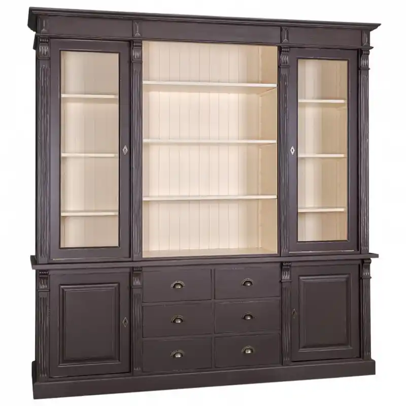 Knallerangebot Französischer Bücher Schrank - Landhaus Schrank braun-beige