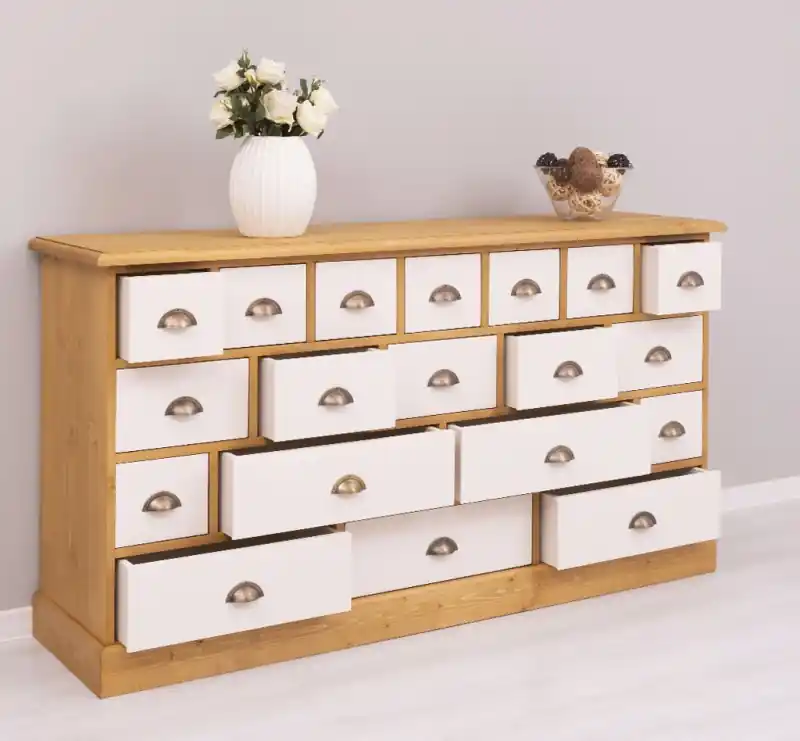 Jetzt Bestellen Apothekerschrank 180 cm breit, 19 Schubladen Kommode Landhaus