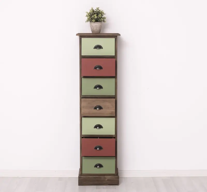 Schmale Schubladensäule im Landhausstil lackiert Neuheit
