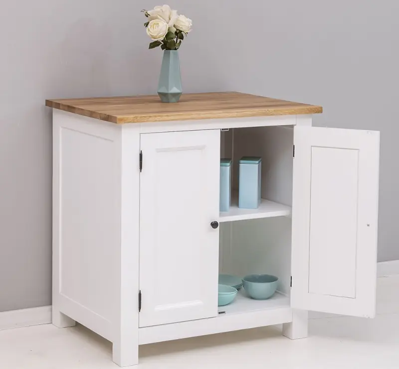 Saisonangebot Massiver Küchen-Unterschrank im Landhausstil – mit Eichenplatte 90x86x65–kombinierbar