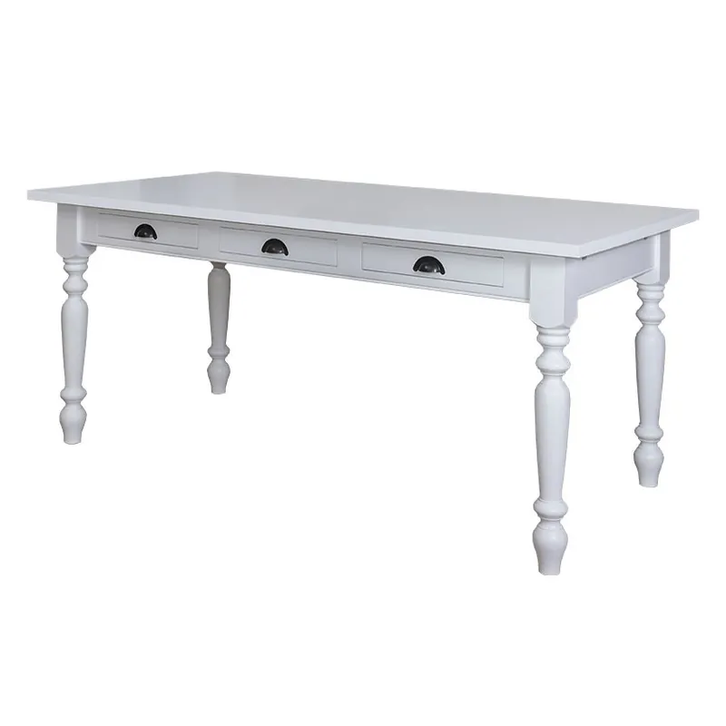 Esstisch Landhausstil massiv Kiefernholz mit Schubladen – 210 x 90 cm Top-Preis